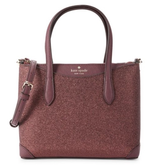 kate spade Handbags - KATE SPADE NEW YORK Glitter Leather Satchel Deep Nova NWT